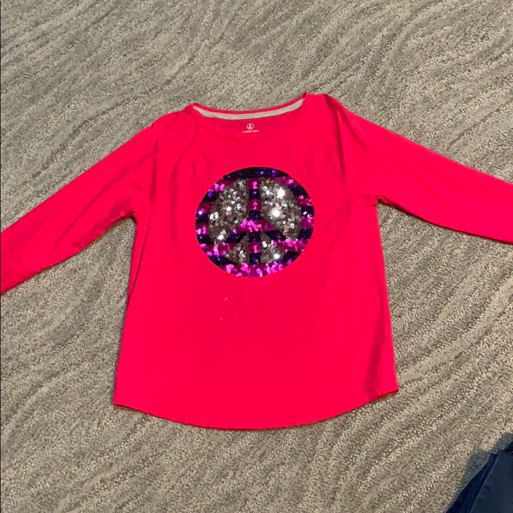 Lands End girls sequin long sleeve T-shirt